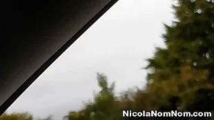 toyboy filming my mature big tits pussy getting aired in roadside layby